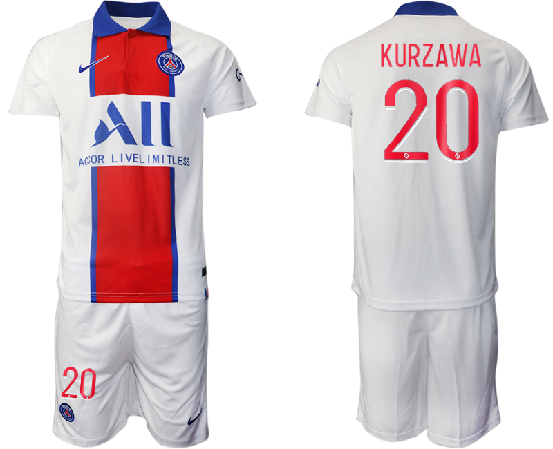 Men 2020-2021 club Paris St German away #20 white Soccer Jerseys